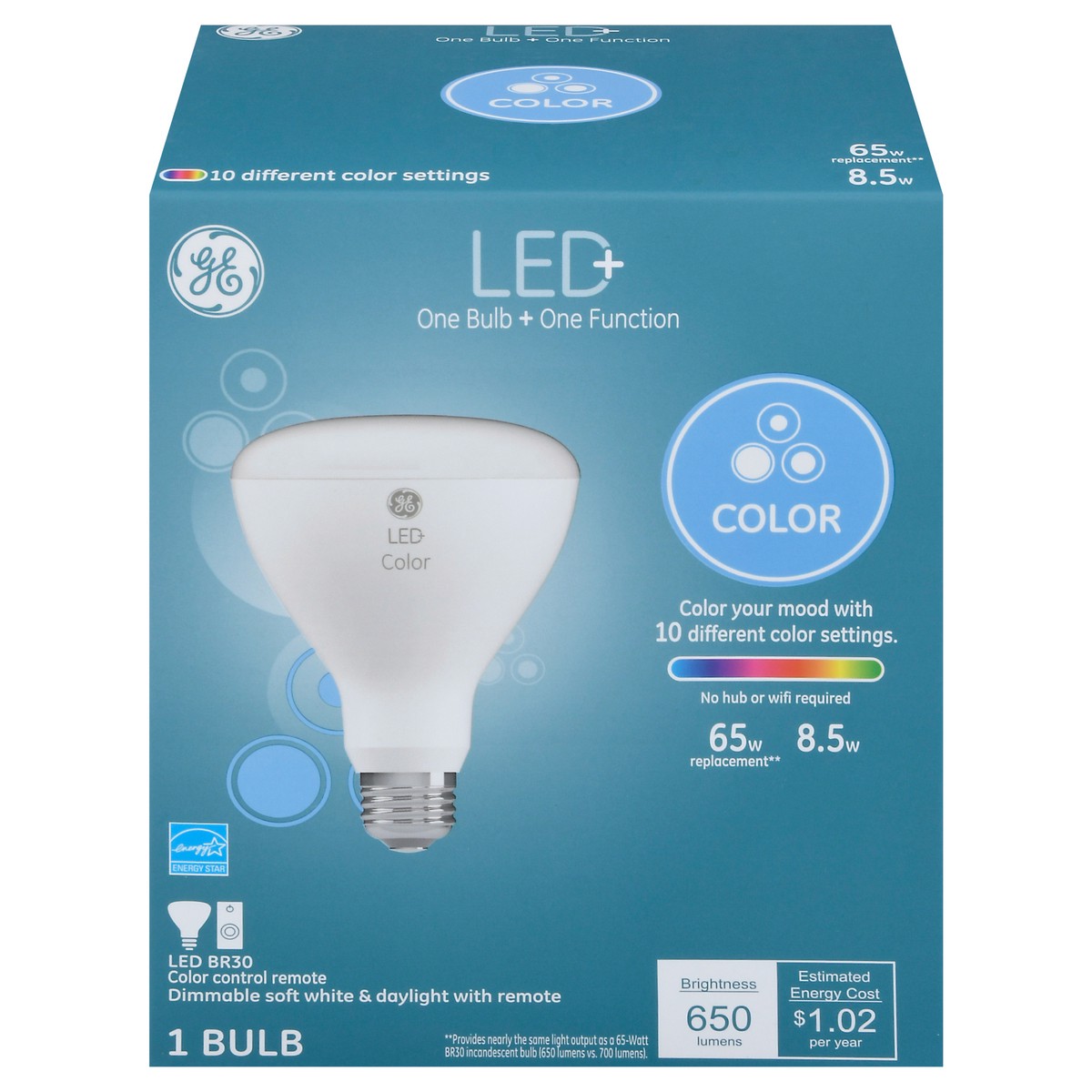 slide 1 of 9, GE 8.5 Watts LED+ Light Bulb 1 ea, 1 ct