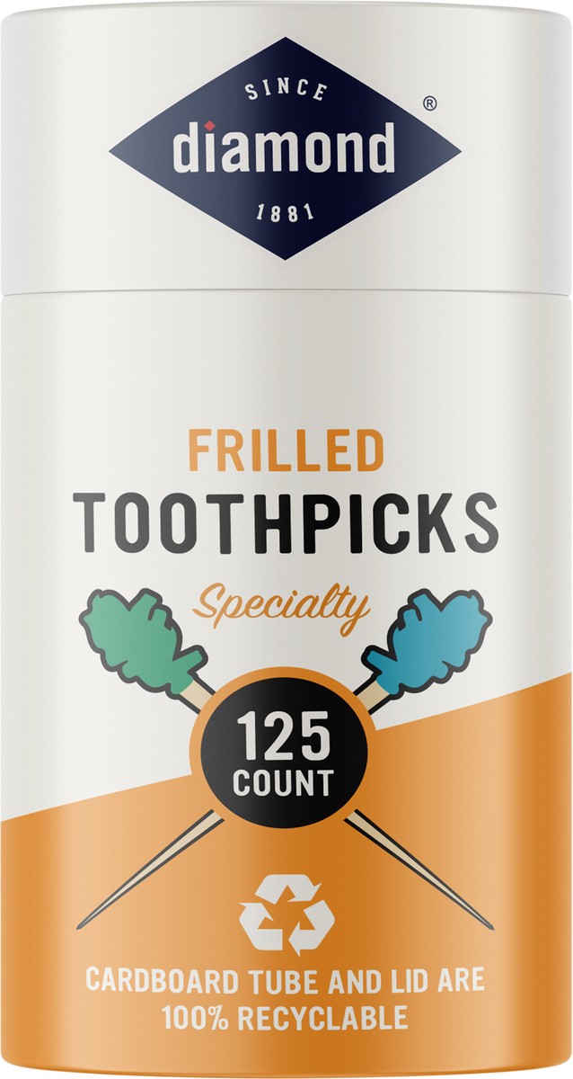 slide 2 of 5, Diamond Toothpicks, Frilled, 125 Each, 125 ct