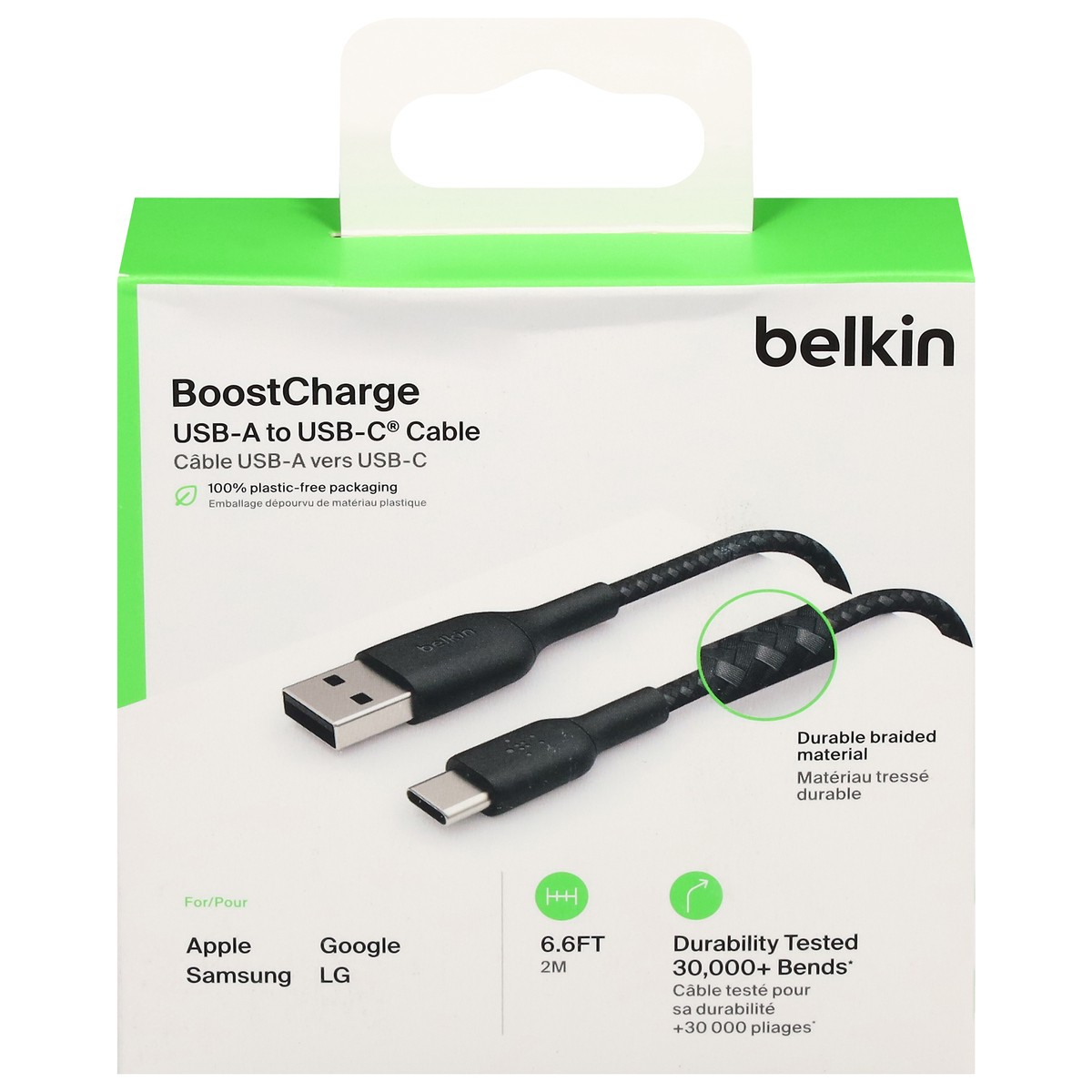 slide 1 of 9, Belkin BoostCharge 6.6 Feet USB-A to USB-C Cable 1 ea, 1 ct