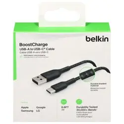 Belkin BoostCharge 6.6 Feet USB-A to USB-C Cable 1 ea