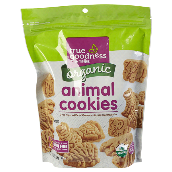 slide 1 of 1, True Goodness Organic Animal Cookies, 16 oz