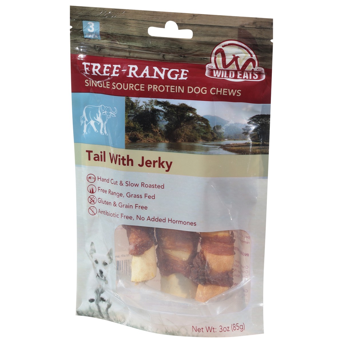 slide 3 of 13, Wild Eats Free-Range Tail with Jerky Dog Chews 3 ea, 3 ct