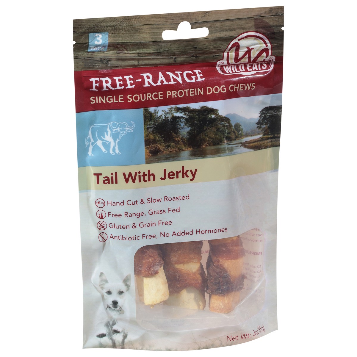 slide 11 of 13, Wild Eats Free-Range Tail with Jerky Dog Chews 3 ea, 3 ct
