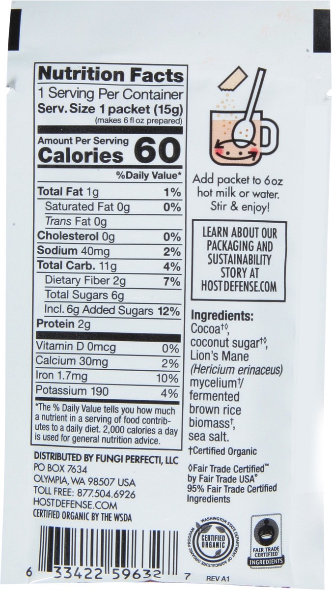 slide 10 of 14, Host Defense Mushrooms MycoBrew Cocoa Drink Mix 0.5 oz, 0.5 oz