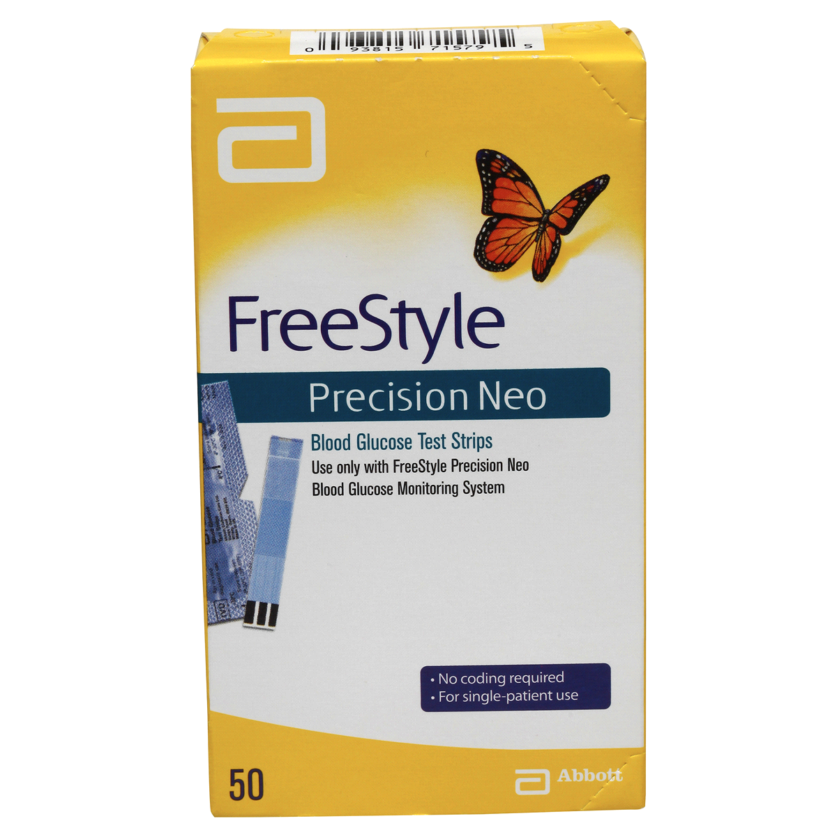 slide 1 of 8, Freestyle Precision Neo Blood Glucose Test Strips, 50 ct