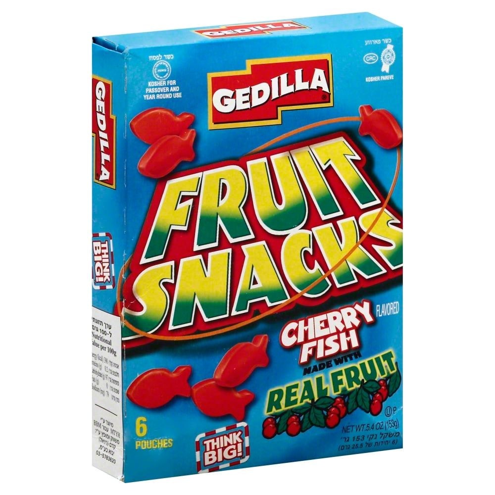 slide 1 of 1, Gedilla Cherry Fish Fruit Snacks, 5.4 oz