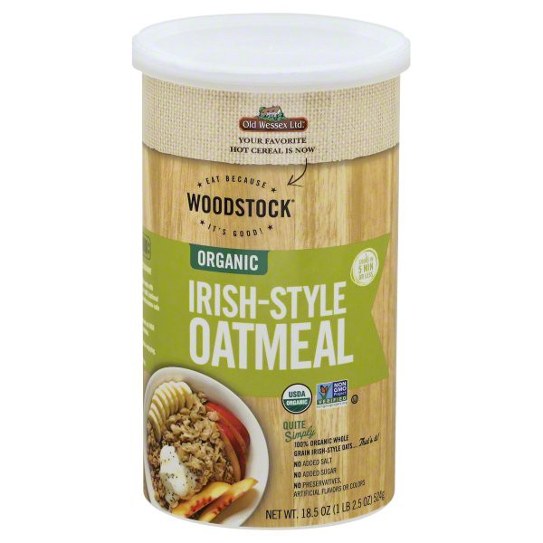 slide 1 of 1, Woodstock Irish Style Oatmeal, 18.5 oz