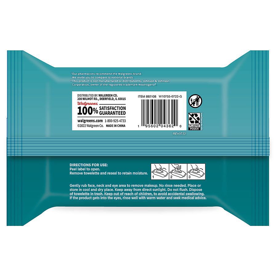 slide 3 of 3, Walgreens Hydrating Makeup Removing Towelettes, 25 ct