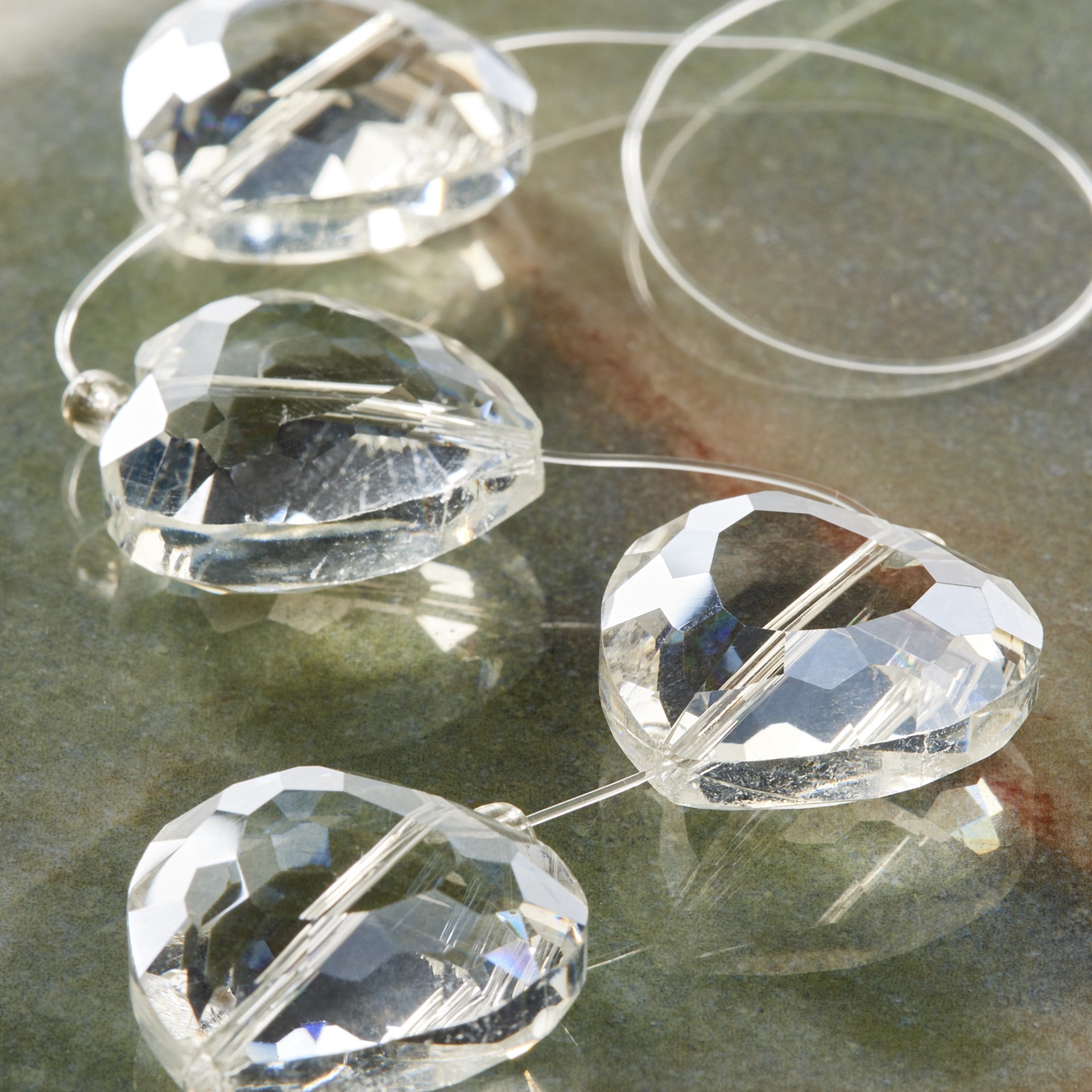slide 2 of 3, Crystal Heart Glass Beads, 22mm By Bead Landing, 22mm