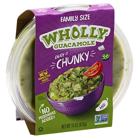 slide 1 of 1, Wholly Guacamole Chunky Bowl, 15 oz