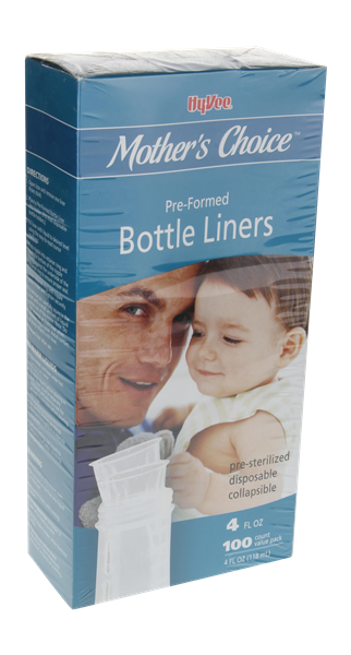 slide 1 of 1, Hy-Vee Mother's Choice Mother's Choice Baby Bottle Liners, 100 ct