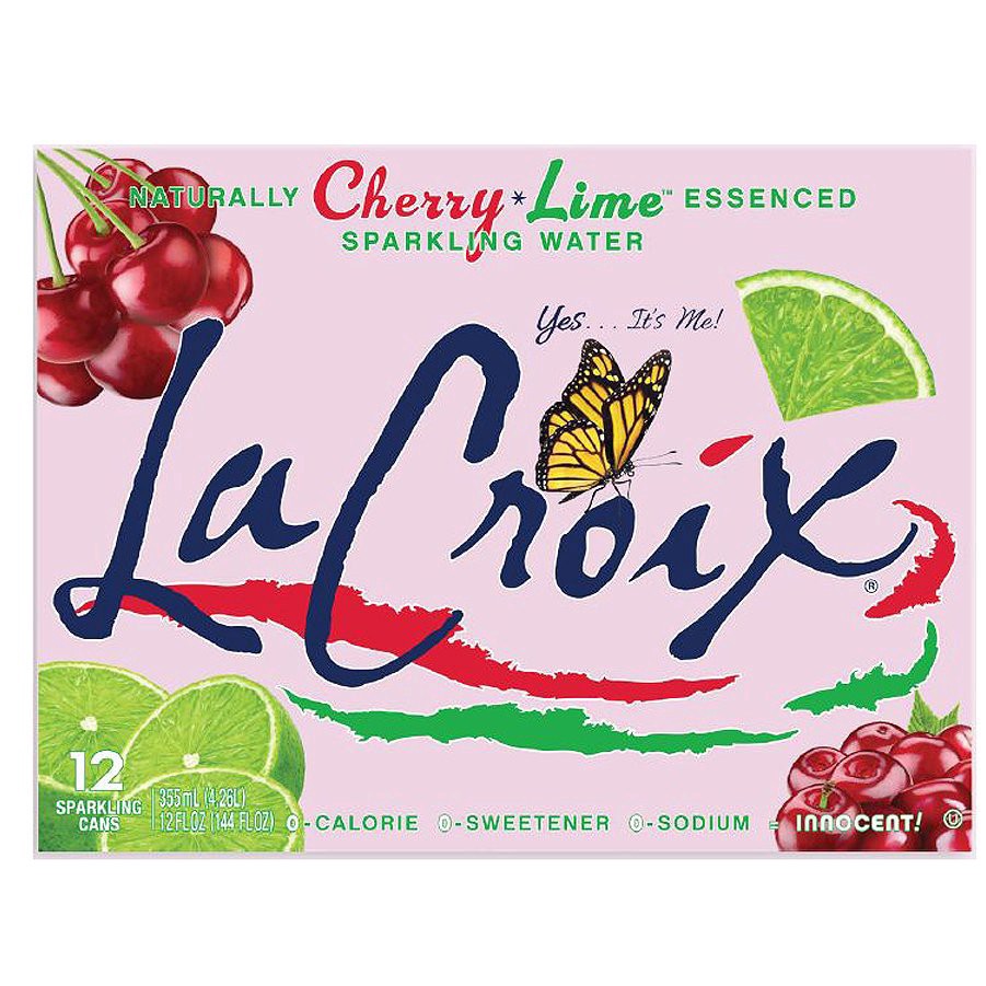 slide 1 of 2, La Croix Cherry Lime Sparkling Water, 12 x 12 fl oz Cans, 12 ct