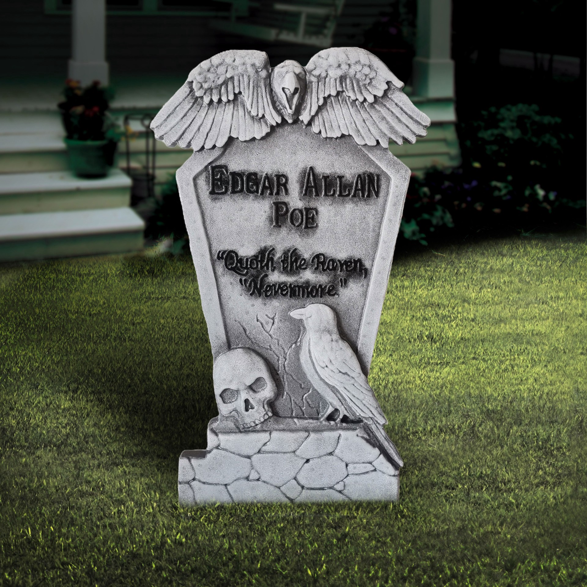slide 2 of 3, 35" Gray Edgar Allan Poe Tombstone By Ashland, 35 in