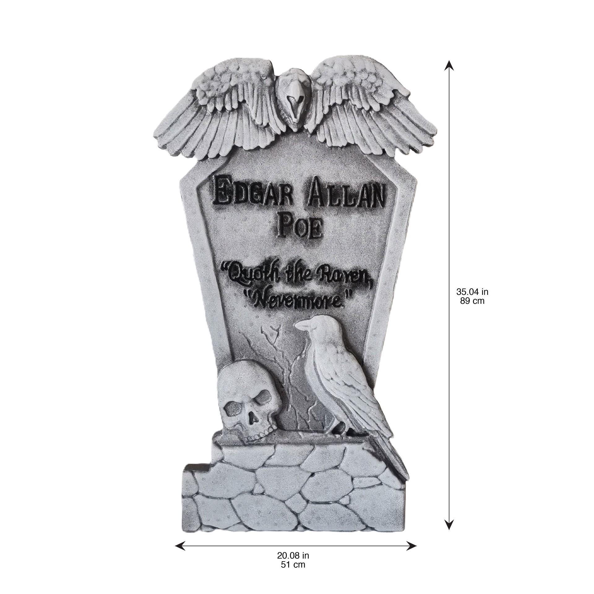 slide 3 of 3, 35" Gray Edgar Allan Poe Tombstone By Ashland, 35 in