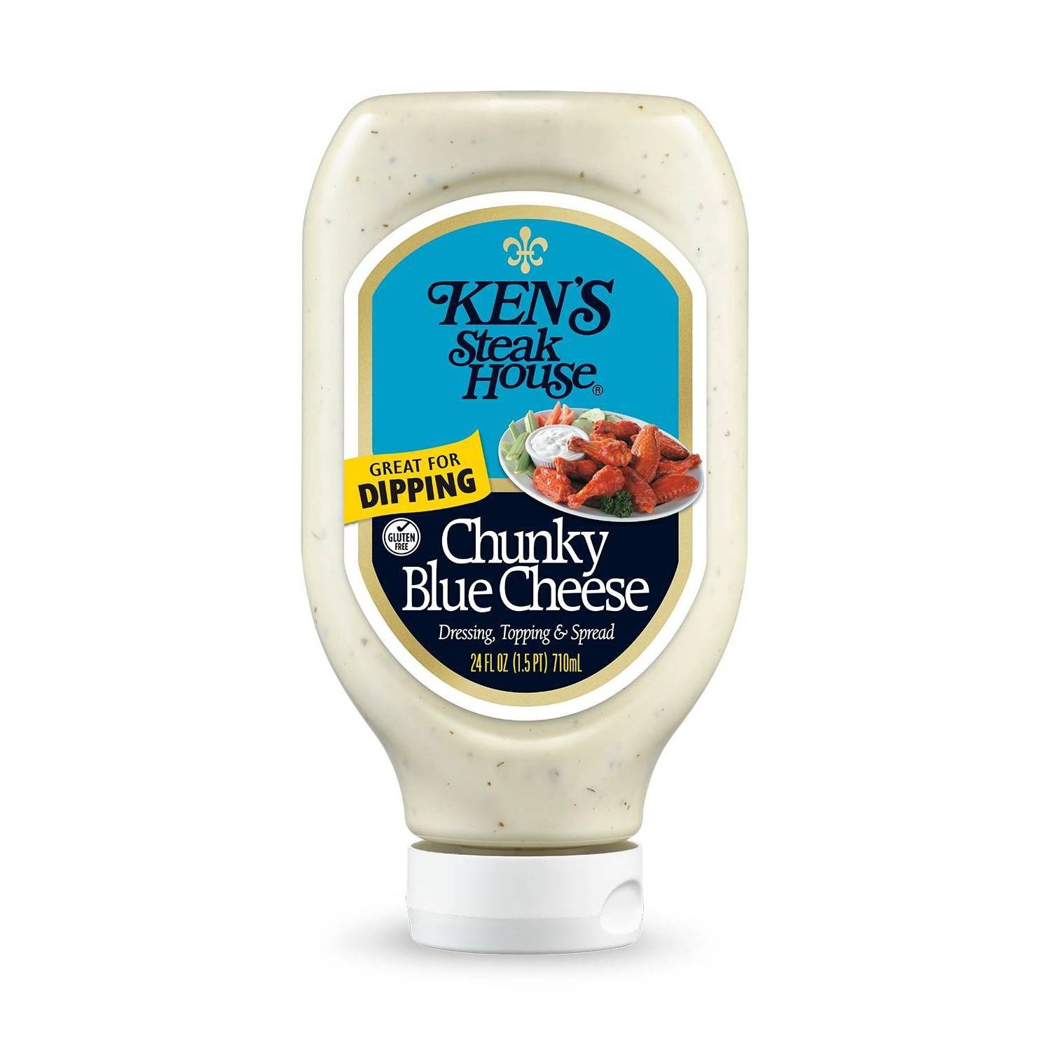 slide 1 of 5, Ken's Steak House Chunky Blue Cheese Dressing, Topping & Spread 24 fl oz, 24 fl oz