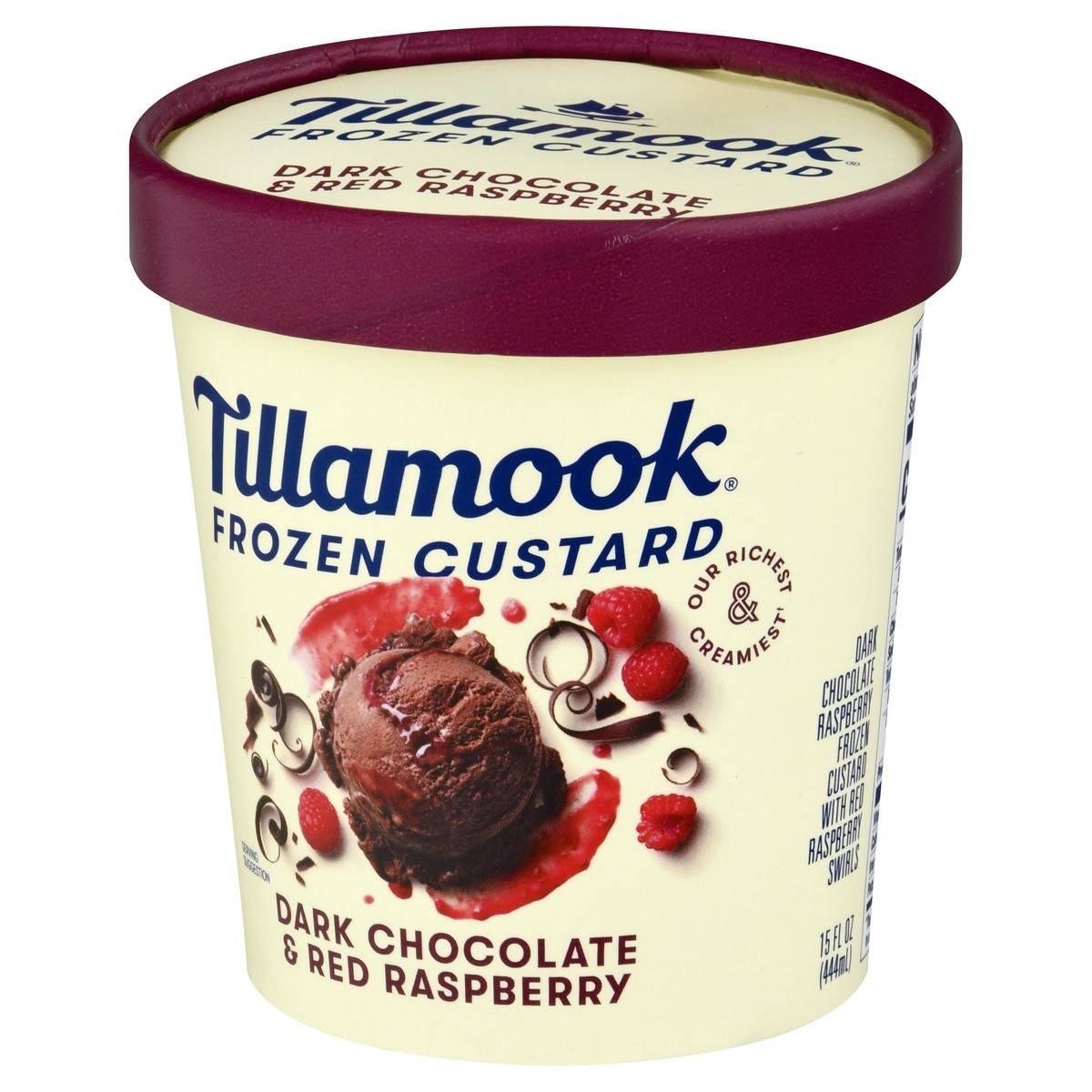 slide 3 of 9, Tillamook Dark Chocolate & Red Raspberry Frozen Custard Dessert, 381.88 g