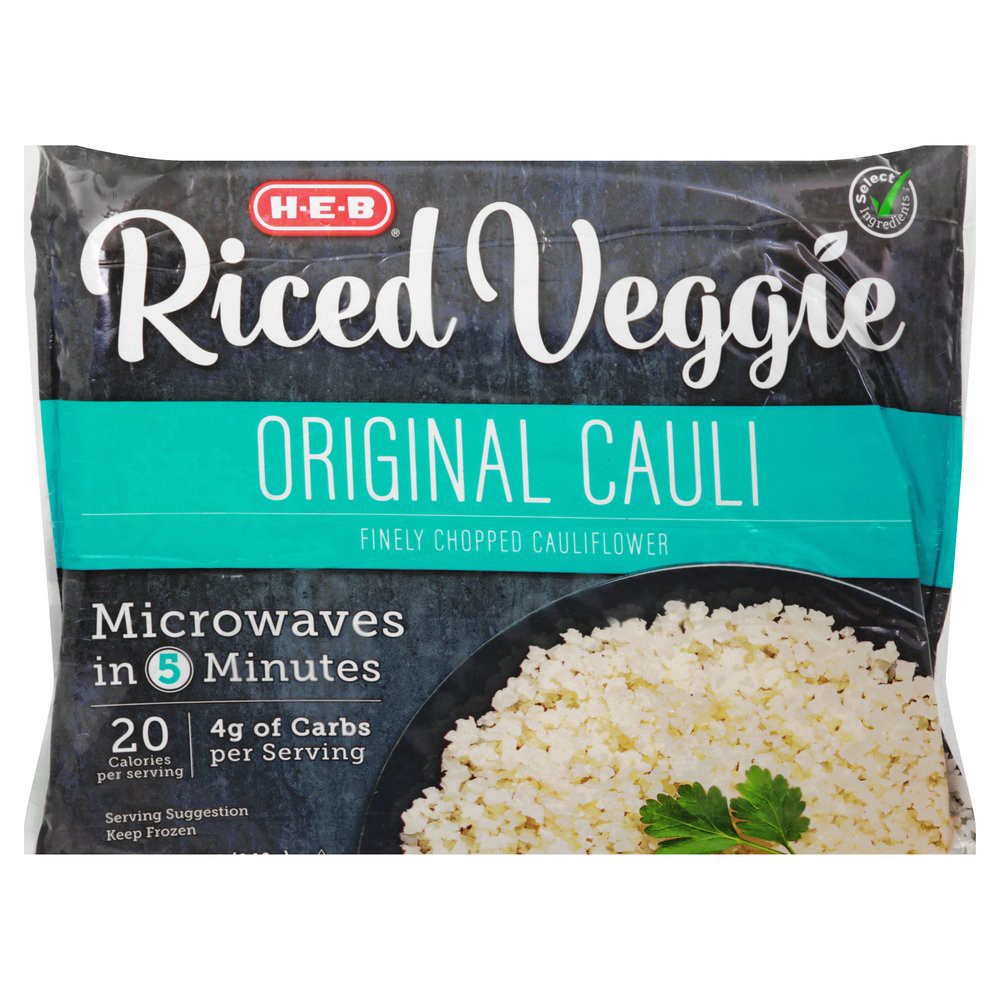 slide 1 of 1, H-E-B Select Ingredients Riced Original Cauliflower, 12 oz