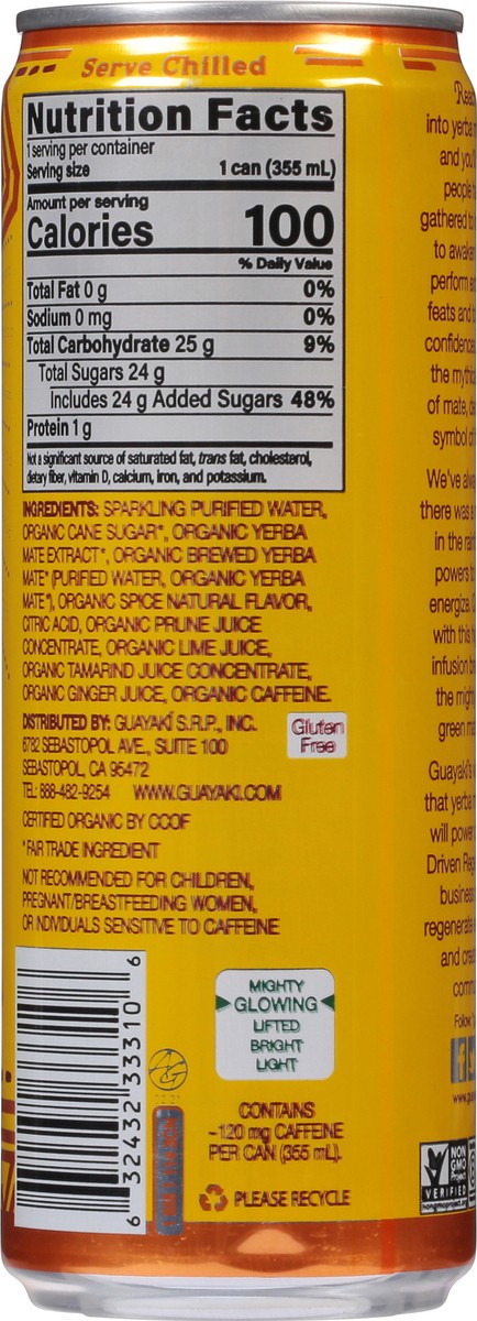 slide 5 of 9, Guayaki Organic Sparkling Classic Gold Yerba Mate - 12 oz, 12 oz
