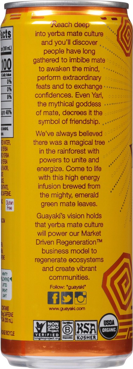 slide 7 of 9, Guayaki Organic Sparkling Classic Gold Yerba Mate - 12 oz, 12 oz