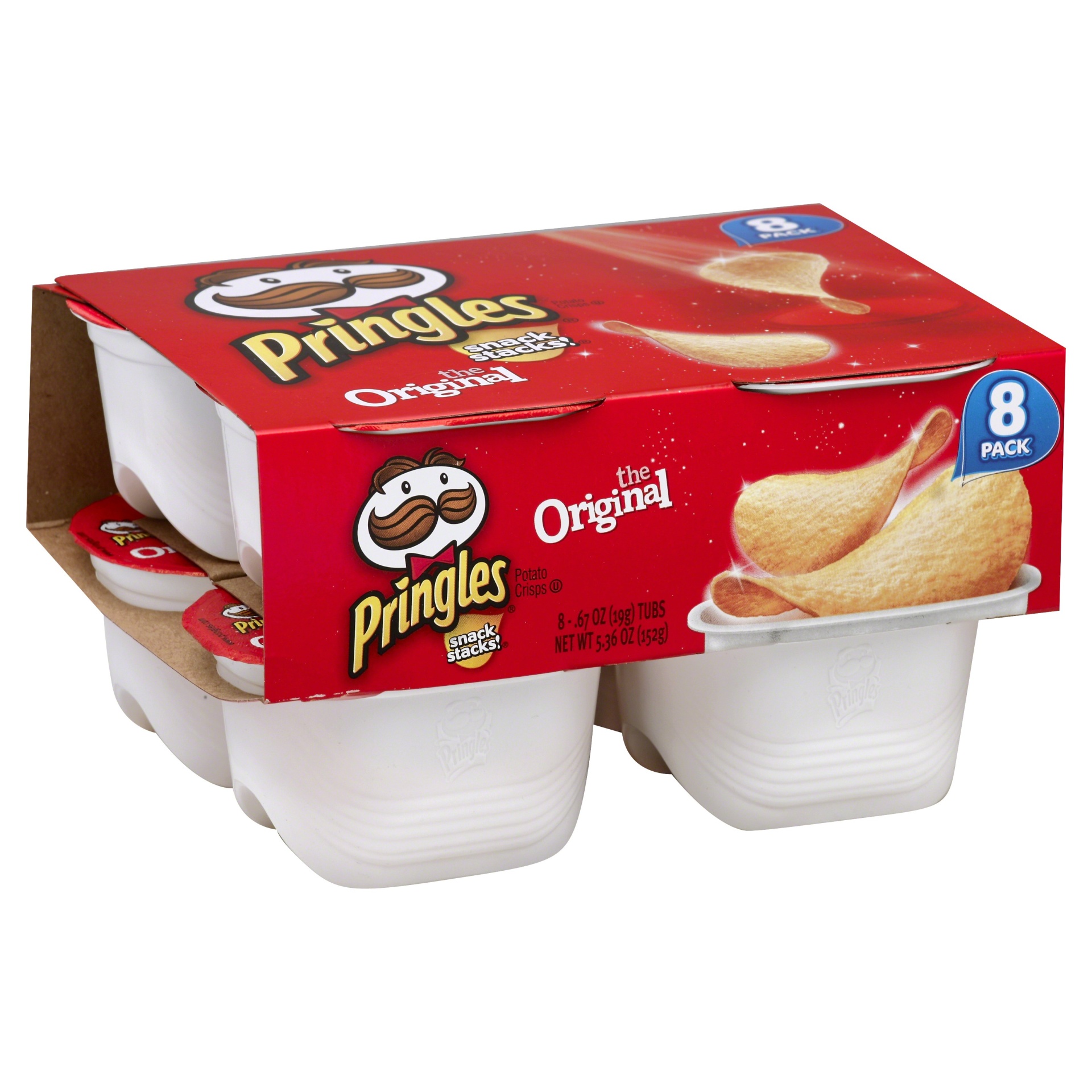 slide 1 of 6, Pringles Original Potato Crisps, 8 ct; 0.67 oz