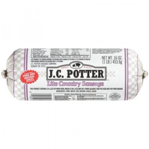 slide 1 of 1, J.C. Potter Lite Country Sausage, 1 lb