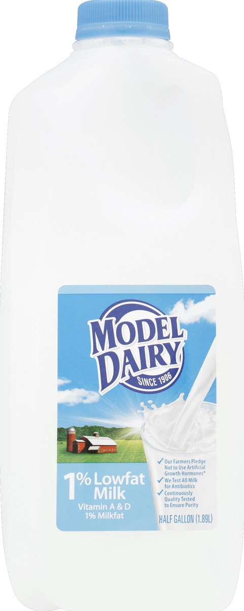 slide 2 of 4, Model Dairy 1% Half Gallon, 1/2 gal