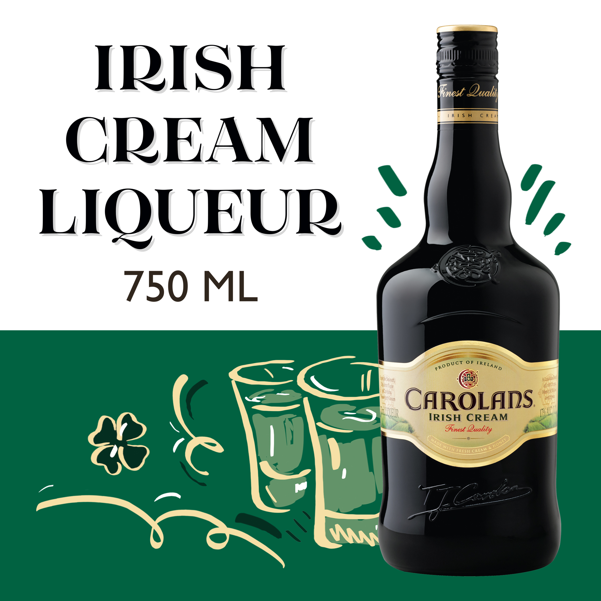 slide 3 of 3, Carolans Irish Cream Liqueur Gift, 750 ml