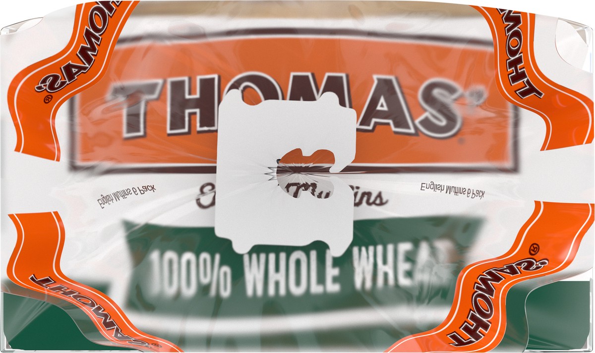 slide 9 of 12, Thomas' Whole Wheat English Muffins, 6 count, Soft English Muffins, 12 oz Tray, 6 ct