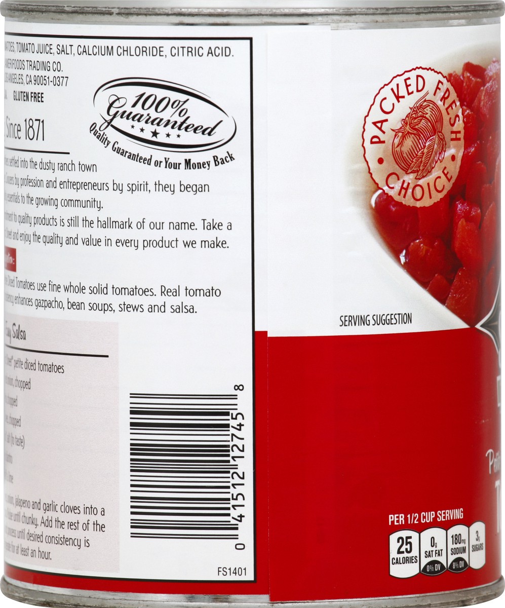 slide 5 of 6, First Street Petite Diced Tomatoes, 28 oz