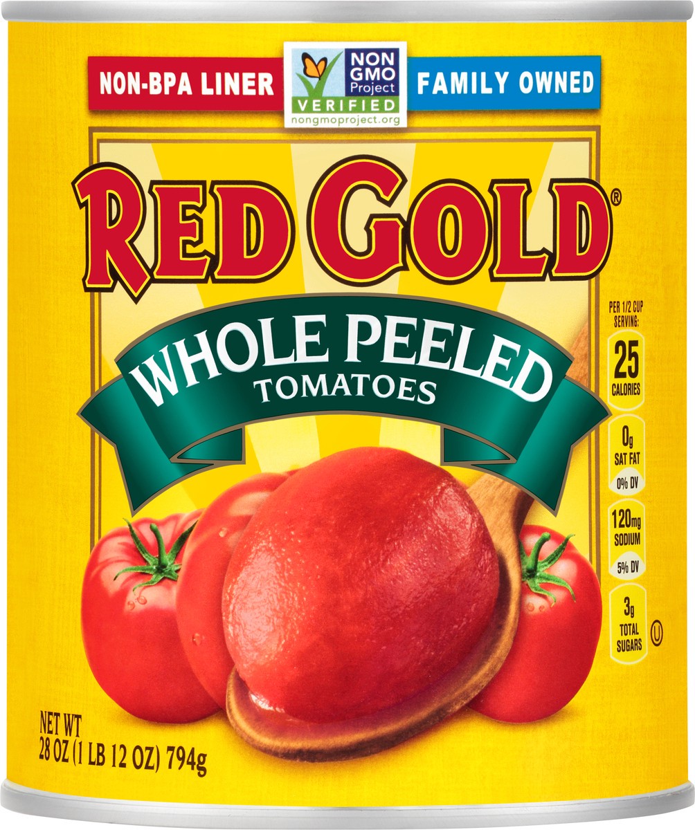 slide 3 of 7, Red Gold Tomatoes Whole Peeled, 28 oz