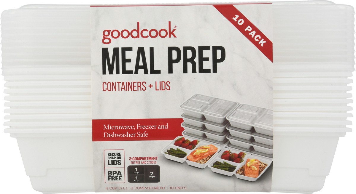 slide 11 of 12, Good Cook 10 Pack Meal Prep Containers + Lids 10 ea, 10 ct