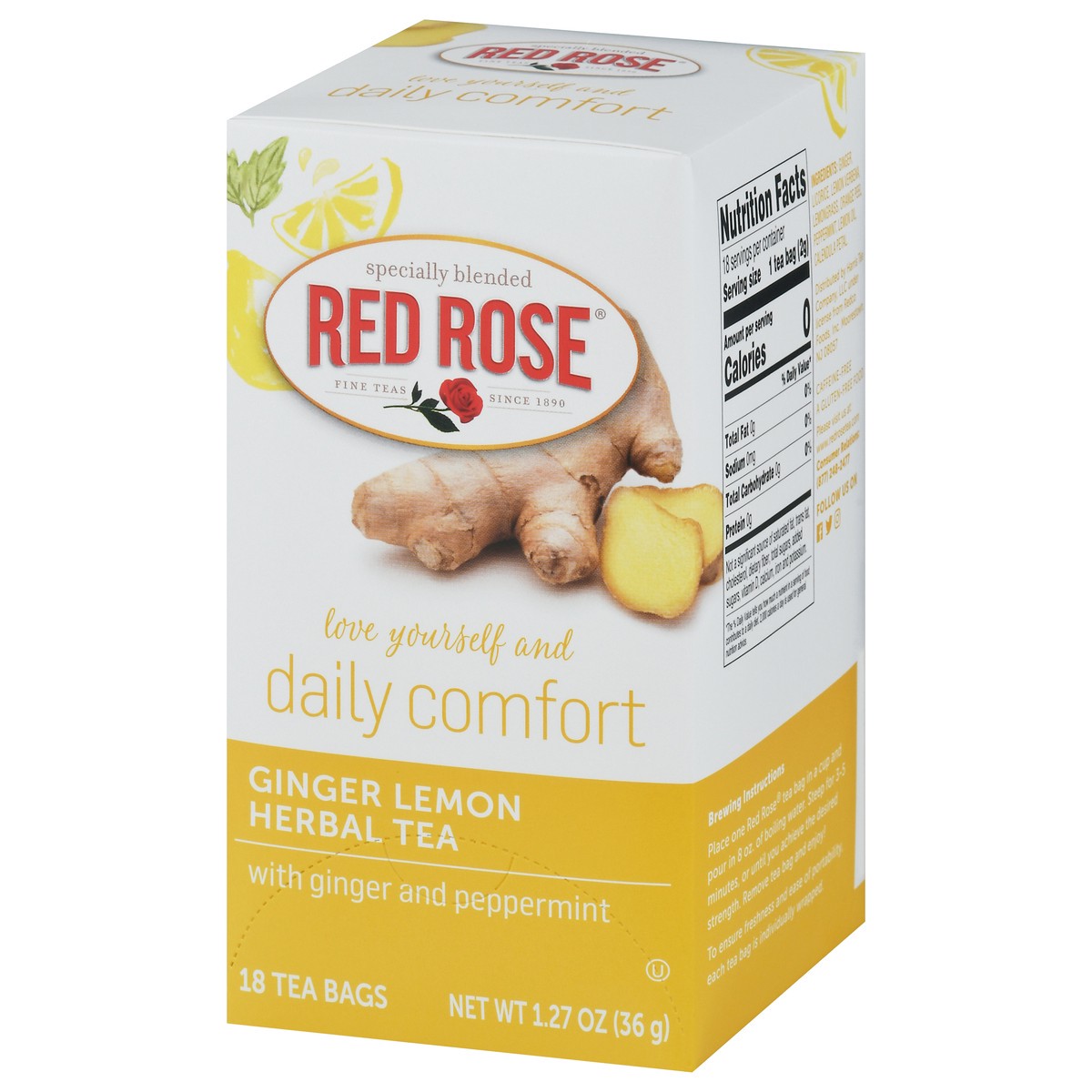 slide 12 of 13, Red Rose Tea Daily Comfort Ginger Lemon Herbal Tea 18 Tea Bags - 18 ct, 18 ct
