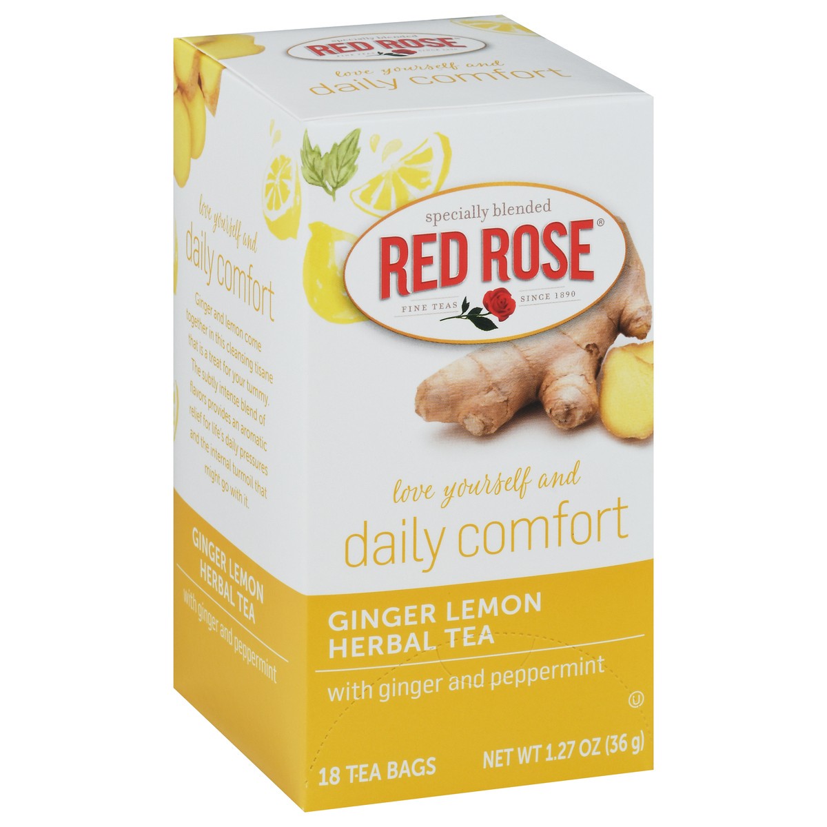 slide 13 of 13, Red Rose Tea Daily Comfort Ginger Lemon Herbal Tea 18 Tea Bags - 18 ct, 18 ct