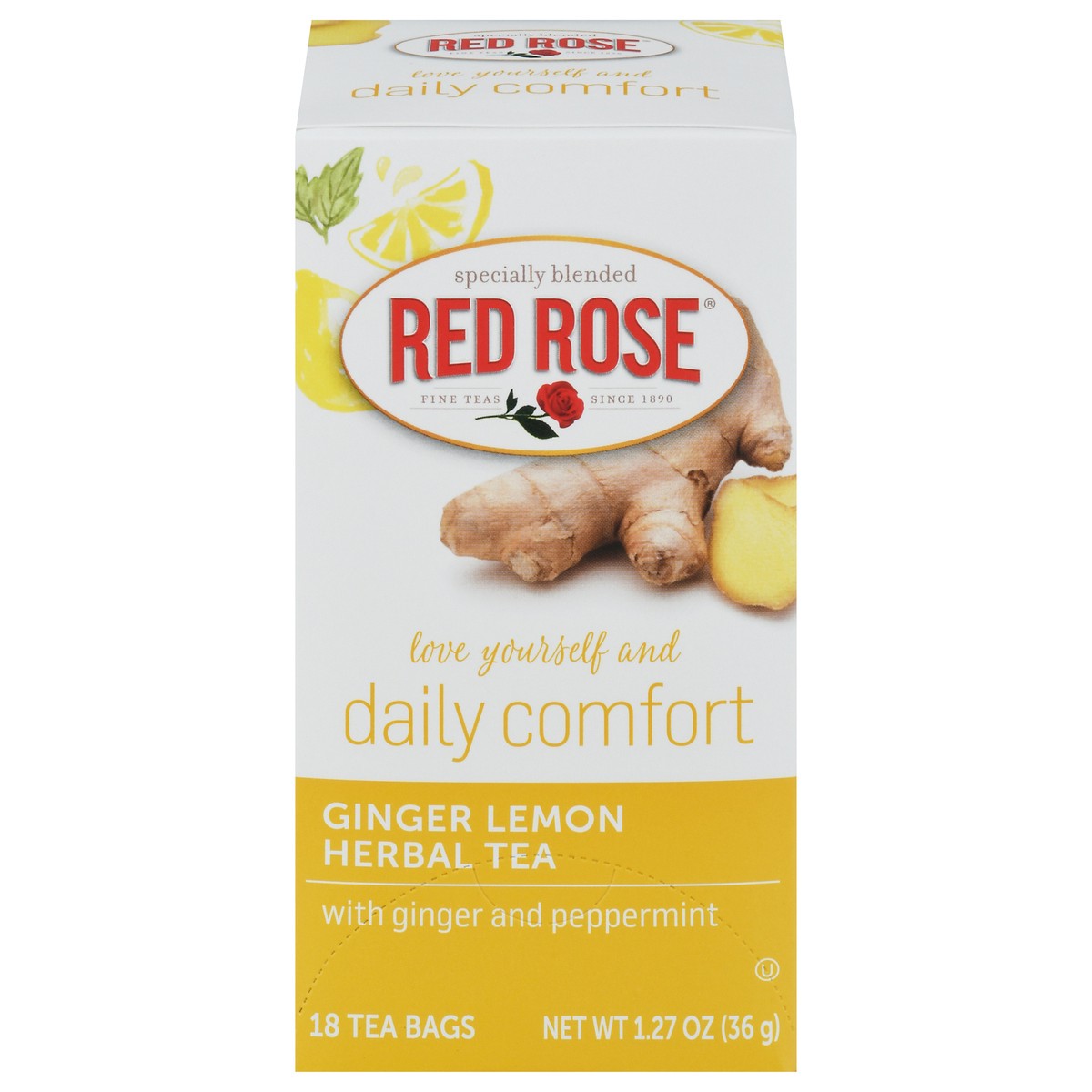 slide 11 of 13, Red Rose Tea Daily Comfort Ginger Lemon Herbal Tea 18 Tea Bags - 18 ct, 18 ct