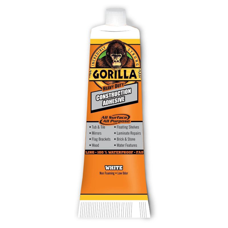 slide 2 of 7, Gorilla Heavy Duty All Purpose Constuction Adhesive 2.5 fl oz, 2.5 fl oz