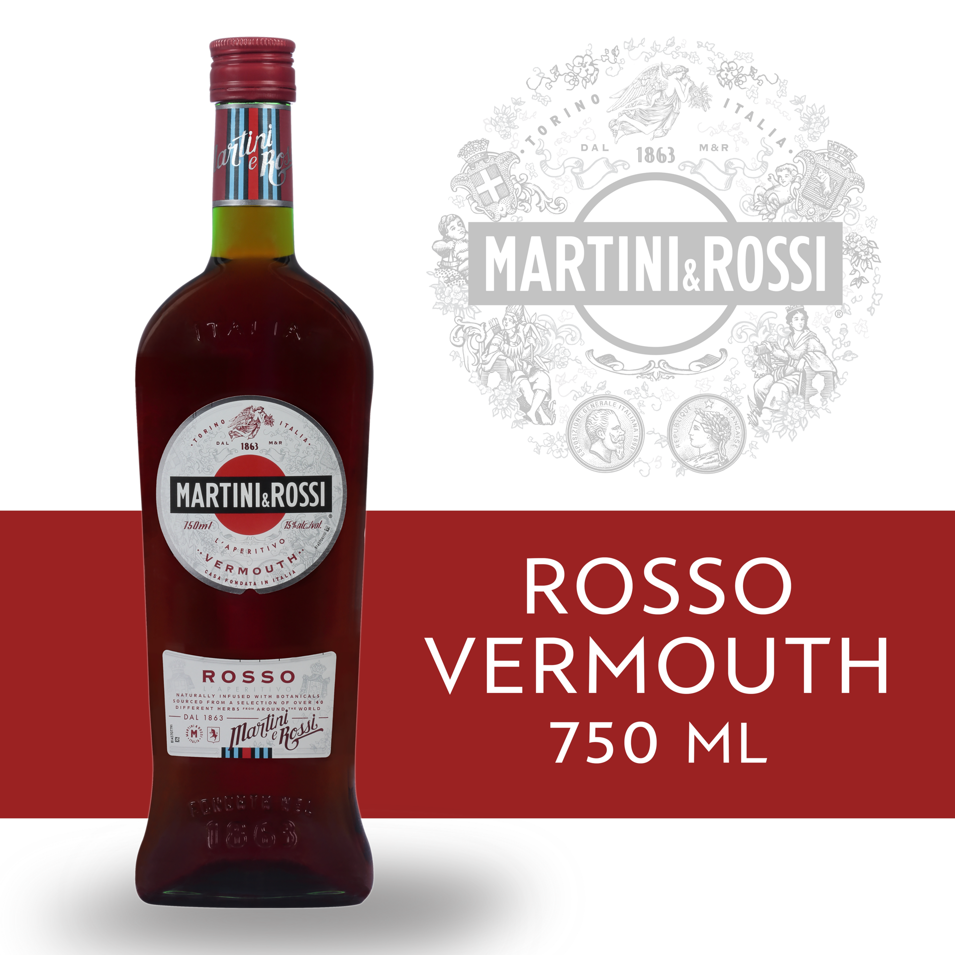 slide 5 of 5, Martini & Rossi Rosso Vermouth 750 ml, 750 ml