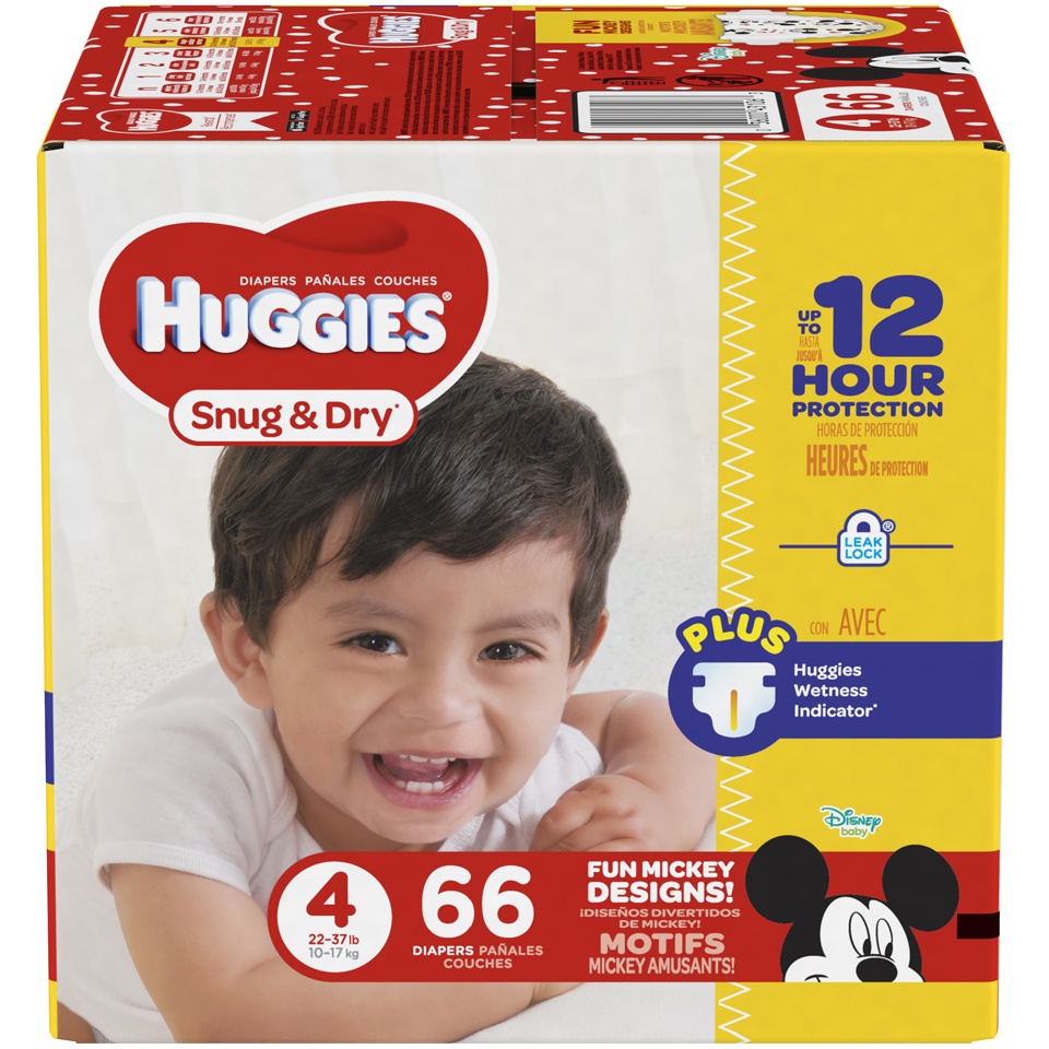 slide 1 of 3, Huggies Snug & Dry Diapers, Big Pack (Choose Your Size), 66 ct