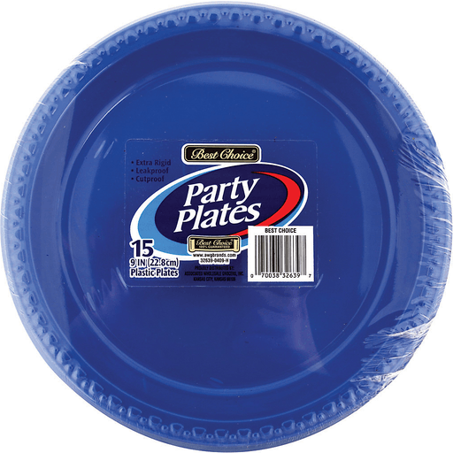 slide 1 of 1, Best Choice Red Party Plates 9 Inch, 15 ct