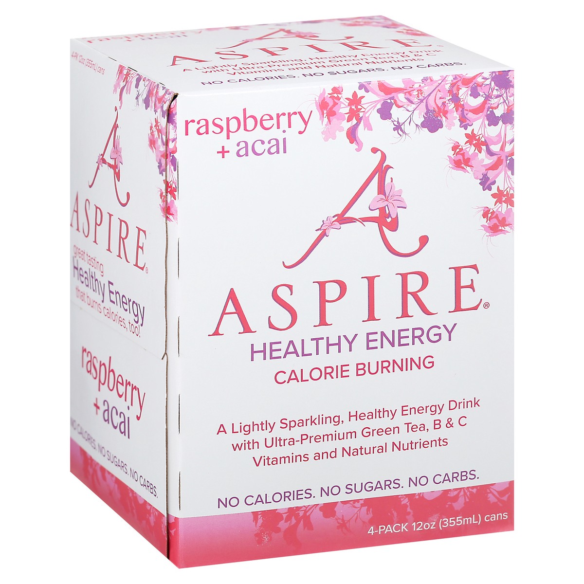 slide 14 of 14, Aspire Healthy Raspberry + Acai Energy Drink 4 - 12 fl oz Cans, 4 ct