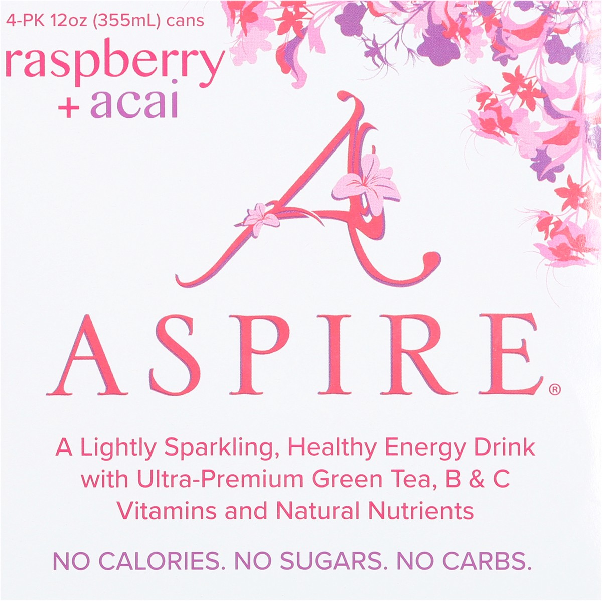 slide 10 of 14, Aspire Healthy Raspberry + Acai Energy Drink 4 - 12 fl oz Cans, 4 ct