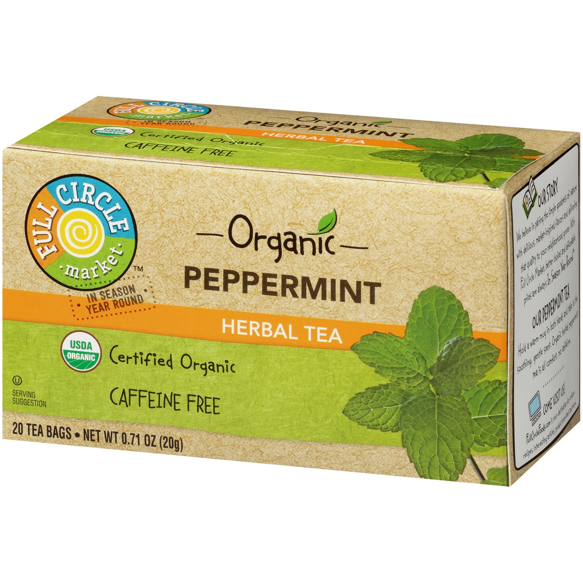 slide 7 of 9, Full Circle Market Caffeine Free Peppermint Herbal Tea - 0.71 oz, 20 ct