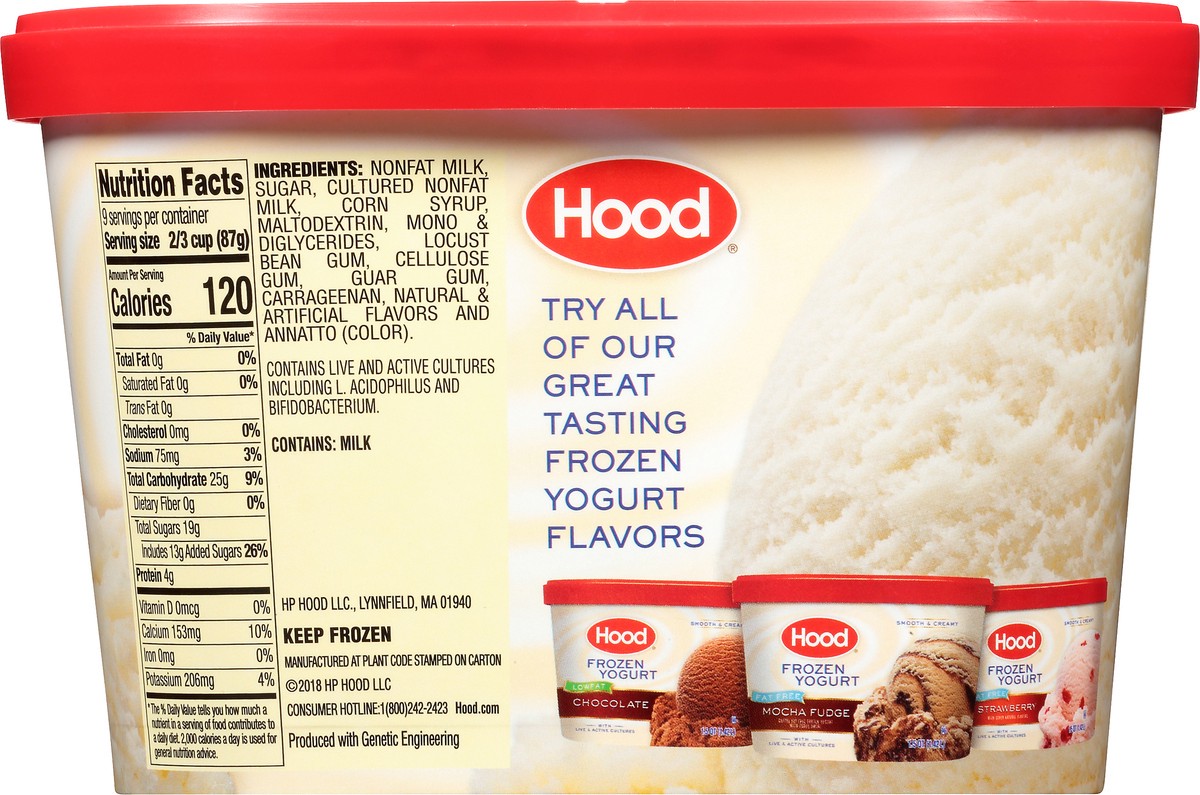 slide 10 of 10, Hood Fat Free Vanilla Frozen Yogurt, 48 oz