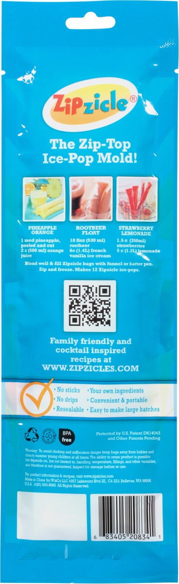 slide 4 of 12, Zipzicle Ice Pop Molds 18 Bags 18 ea, 18 ct