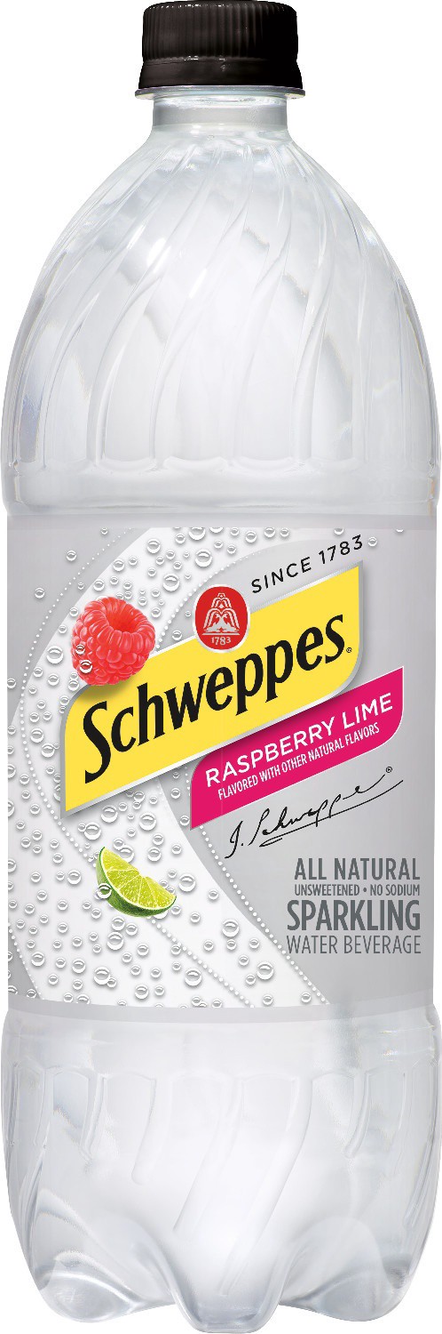 slide 1 of 3, Schweppes Raspberry Lime Sparkling Water Beverage, 1 L bottle, 1 liter