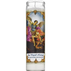 Star Candle PRAYER CANDLE Star Novena Candle 8" Red "San Miguel Arcangel"