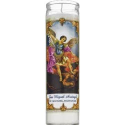 Star Candle PRAYER CANDLE Star Novena Candle 8" Red "San Miguel Arcangel"
