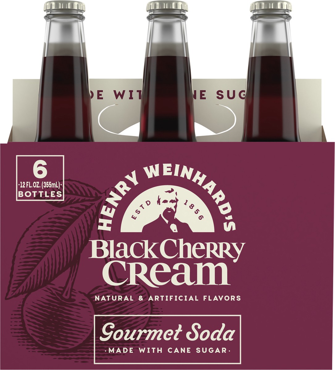 slide 3 of 9, Henry Weinhard's Black Cherry Cream Soda, 6 Pack, 12 fl. oz. Bottles, 12 fl oz