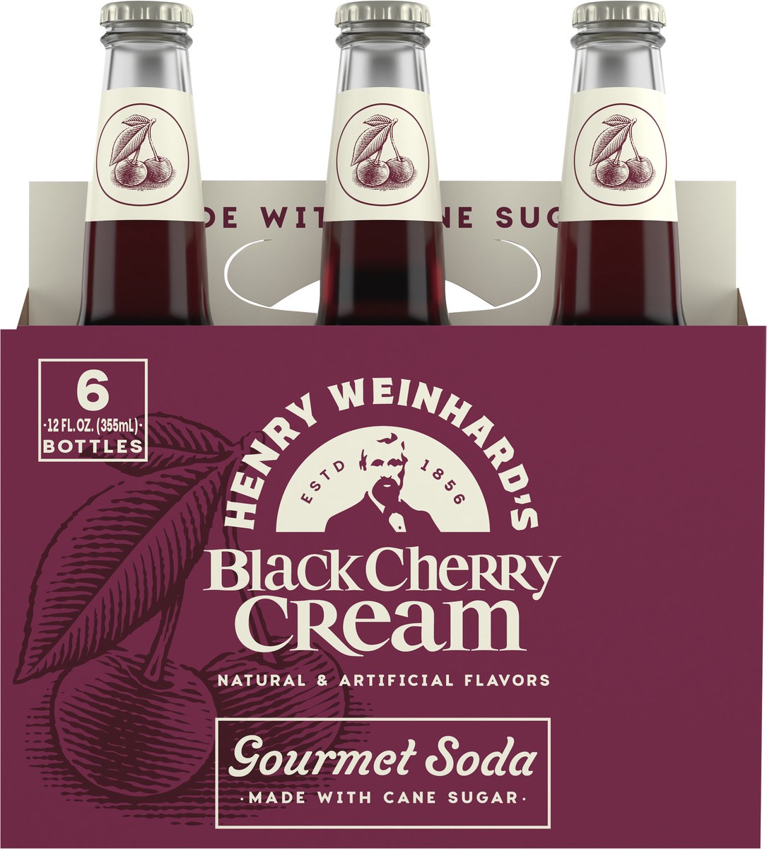 slide 4 of 9, Henry Weinhard's Black Cherry Cream Soda, 6 Pack, 12 fl. oz. Bottles, 12 fl oz