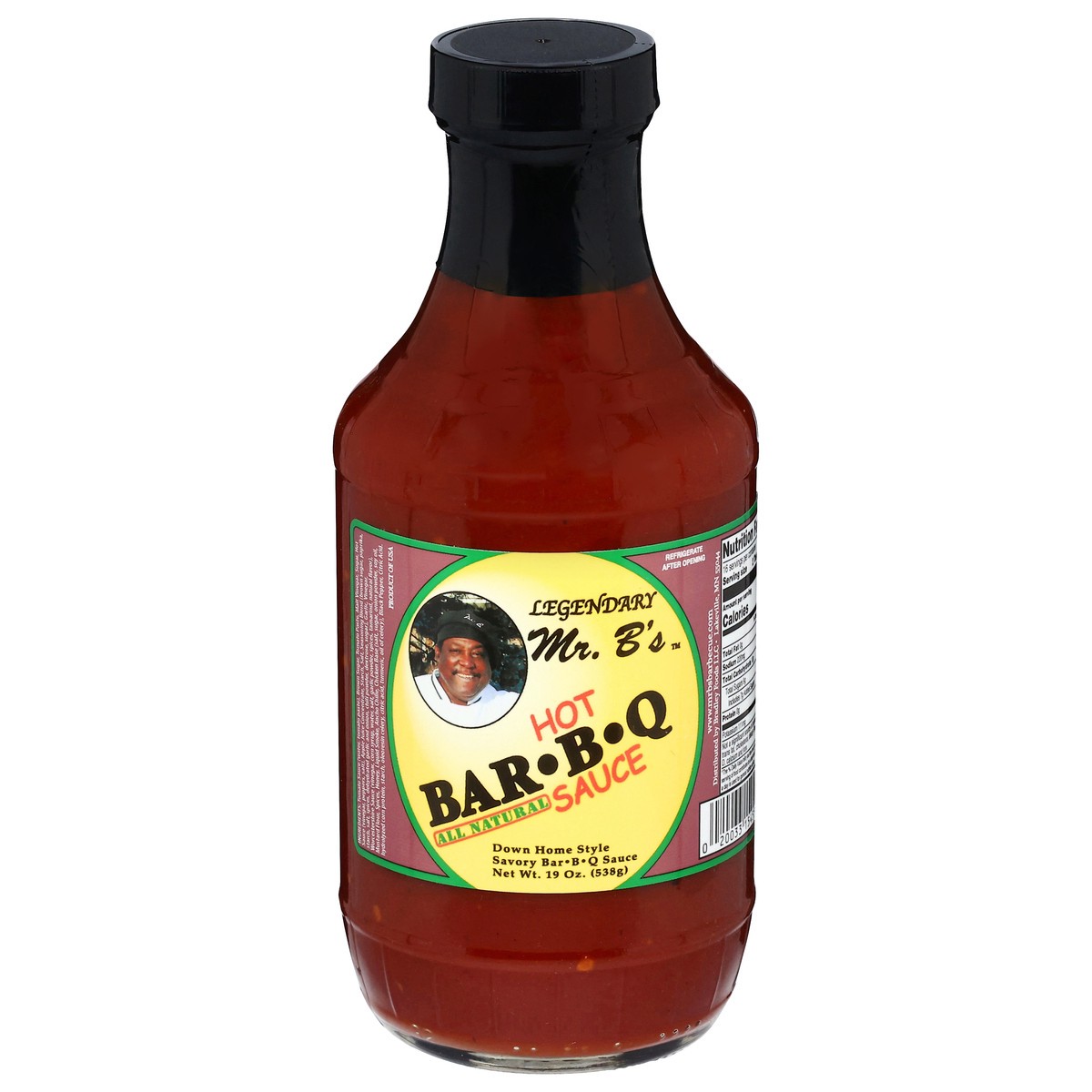 slide 1 of 9, Legendary Mr. B's Hot Bar-B-Q Sauce 19 oz, 19 oz