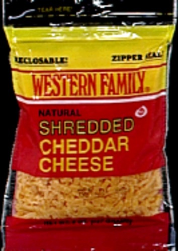 slide 1 of 1, Western Family Shredded Cheddar Cheese, 8 oz